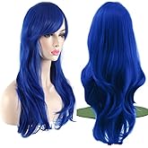 Akstore 28 inch Fashion Wigs Long Wavy Curly Hair Cosplay Wig (Blue)