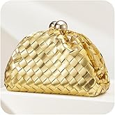 CHUNLI Dressy Woven Clutch Purses for Women Evening Wedding Formal Occasion,Dumpling Crossbody Shoulder Handbags for Women