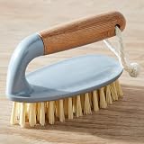 Addis Floor and Tile Scrub Brush Iron Style Bamboo Handle Grey Natural 13x5x6.5 view 2
