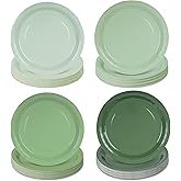 AimFun 48 Sage Green Paper Plates Gradient Green Party Plate 9 Inch Disposable Plates Round Dinner Plates for St Patrick Day Birthday Wedding Baby Bridal Shower Party Supplies