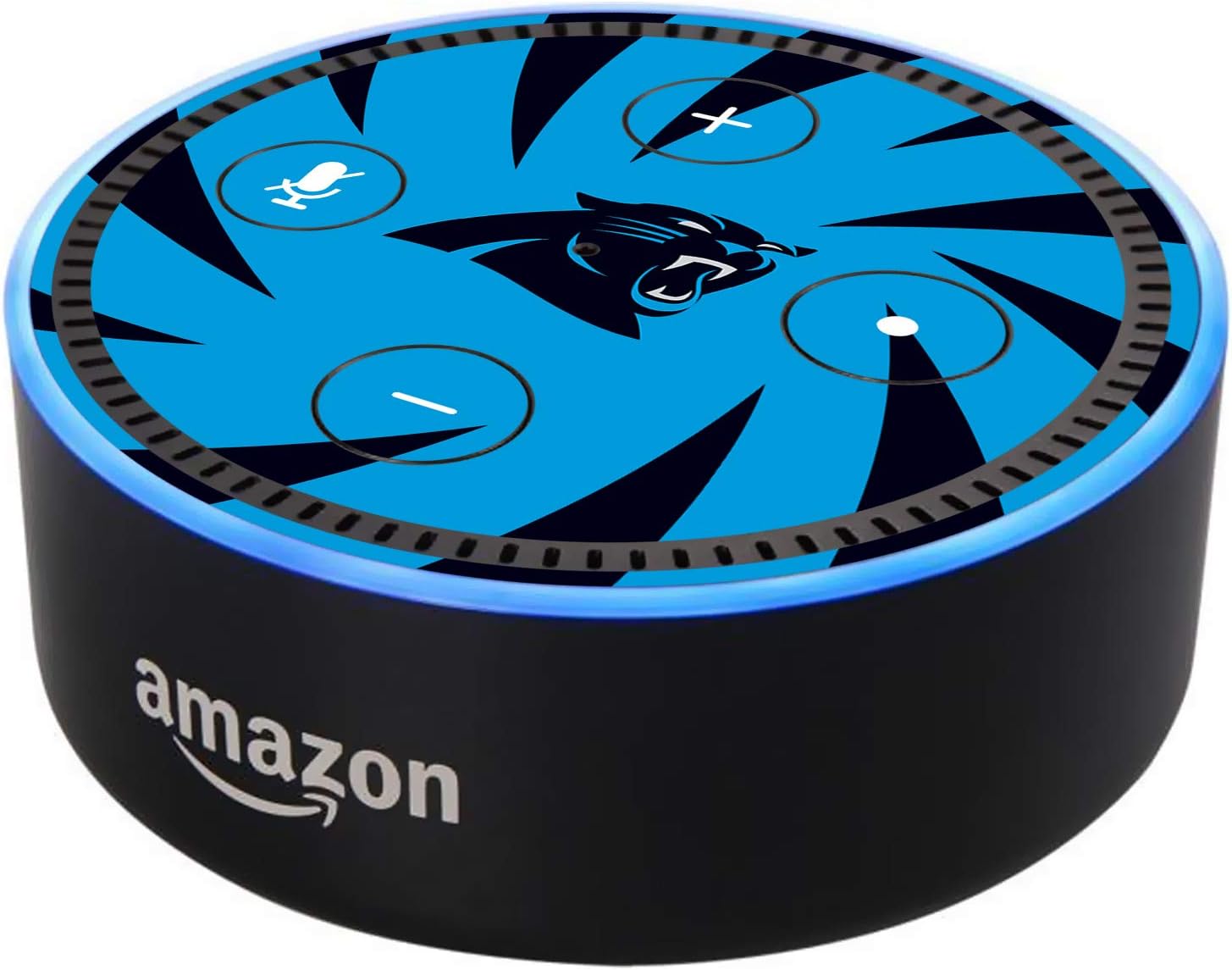 Head Case Designs Officially Licensed NFL Team Colour Stripes Carolina Panthers Glossy Vinyl Sticker Skin Decal Cover Compatible with Amazon Echo Dot (2nd Gen)