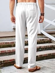 Runcati Mens Casual Pants Elastic Waist Lightweight