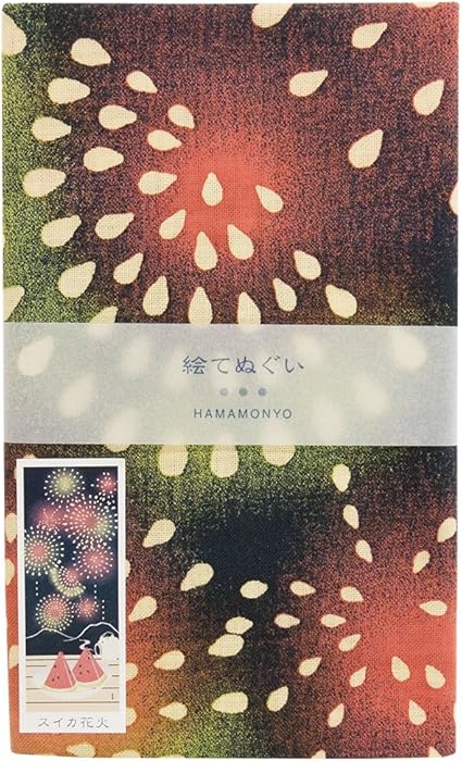 Amazon 濱文様 絵てぬぐい スイカ花火 手ぬぐい ホーム キッチン オンライン通販