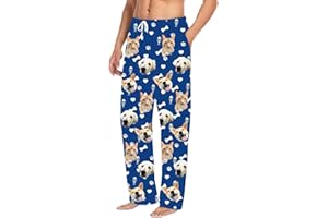 JoyBurst Personalized Pet Pajamas Pants-Custom Pajama Pants for Couple-Personalized Gifts for Men Women-Funny Christmas Gifts