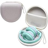 L LTGEM Kids Headphones Case Compatible with iClever BTH12 / HS19 / BTH26 / JoySpark-T5 / Candy Bila BH03 / EarFun/IMYB/MIDOLA MD-B01 / noot Products Foldable Kids Headphones, Khaki (Case Only)