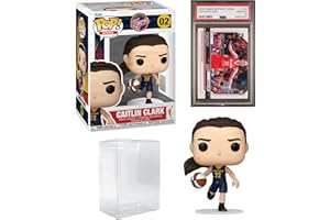 HOFSM.COM HALL OF FAME SPORTS MEMORABILIA Caitlin Clark #02 PSA 10 Graded Rookie Card Bundle Collectible Set Funko POP! Basketball WNBA: Indiana Fever Figurine with HOFSM Protector Case