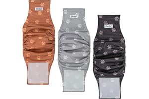 Dono Male Dog Wraps Belly Bands (3 Pack), Washable Reusable Absorbent Dog Diapers for Small Medium and Large Dogs, Puppy Inco
