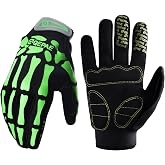 Azarxis Skeleton Gloves Adjustable Lightweight Racing Skull Sports Work Bone Gloves Anti-Slip Breathable for Men & Women Motorcycle, Cycling, Biking, Workout