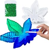 NiArt Maple Leaf Silicone Mold Kit, Epoxy Resin Ashtray & Coaster, DIY | Sequins Included, Plaster, Clay, UV Compatible, Food-Safe, BPA-Free, Easy Release, Reusable Leaf Craft Tray For Home Decor