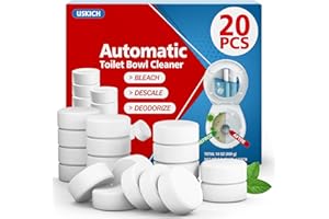 USKICH Toilet Bowl Cleaner Tablets 20 PACK, Bathroom Automatic Toilet Tank Cleaners with Bleach, Slow-Releasing Household Toilet Cleaners for Deodorizing, Descaling, against Tough Stains