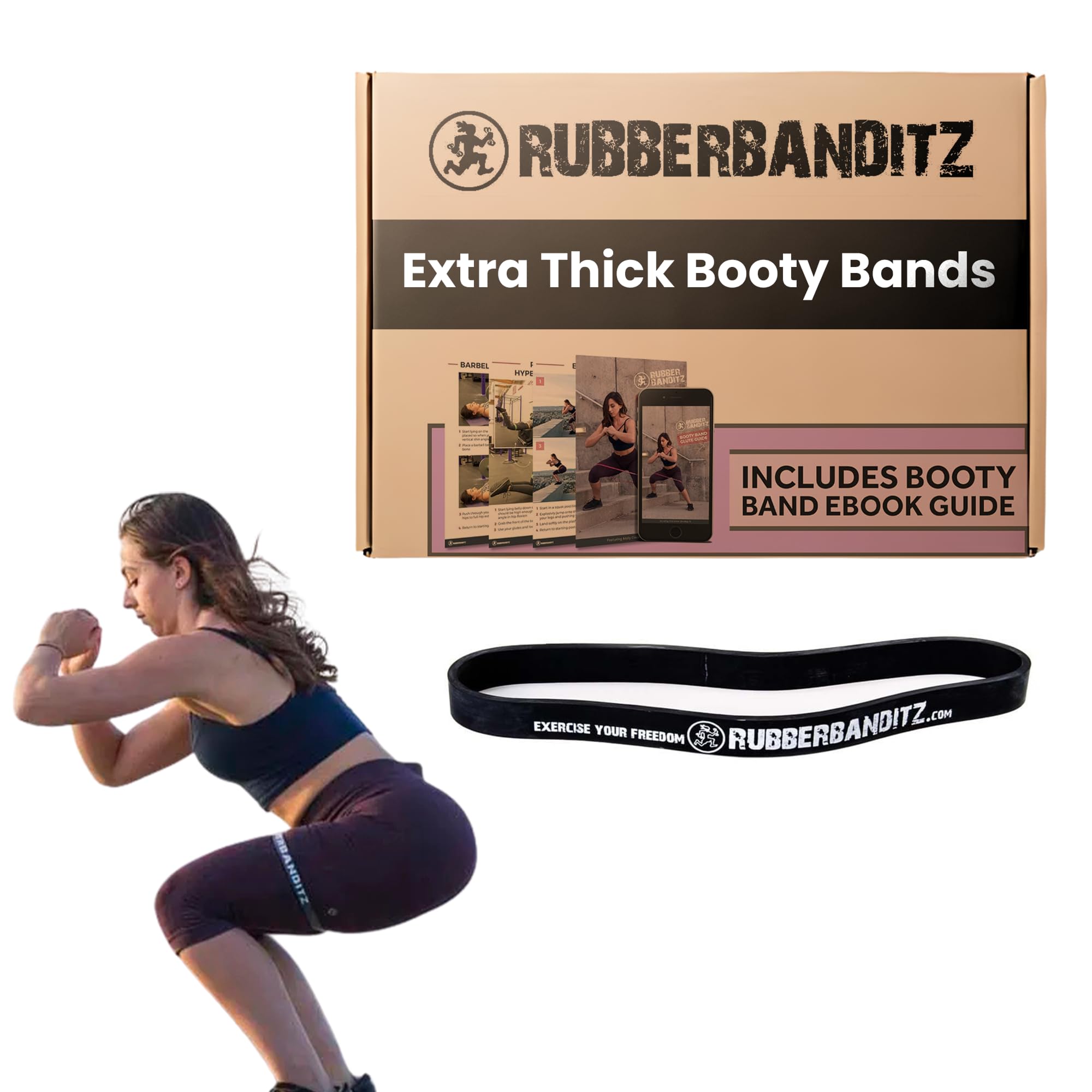 RubberBanditz RB 12 in Heavy Rehab/Recovery Band - #3 Black - 30-50 lb (14-23 kg) Resistance