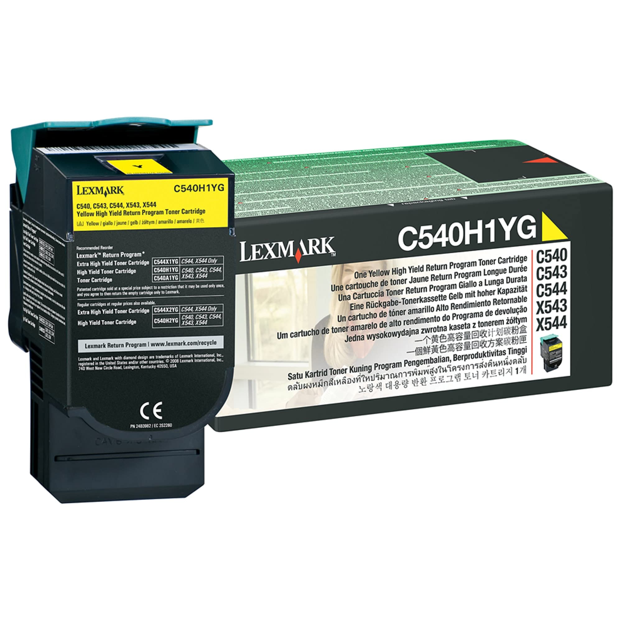 Lexmark C540n/C543dn/X543dn/C544/X544 Series High Yield Return Program Toner Cartridge - Yellow