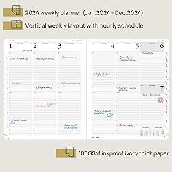 POPRUN 2024 Planner - 2024 Weekly Calendar with