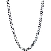 Metro Jewelry Foxtail Chain Necklace for Men in Stainless Steel with Black, Blue or Yellow Gold Ion Plated 5 MM Wide 18 to 30 Inches Long with Lobster Claw