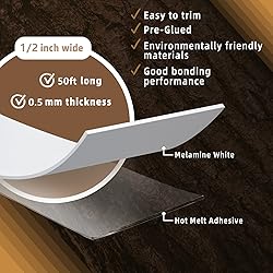 GSCIT Club White Edge Banding, 1/2 inch x 50ft