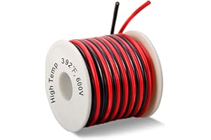 14 Gauge Silicone Wire Spool 40 Feet, Ultra Flexible High Temp 200 deg C 600V 14 AWG Stranded Wire with 400 Strands of Tinned Copper Wire, 20 ft Black and 20 ft Red Wire for Model Battery by MILAPEAK