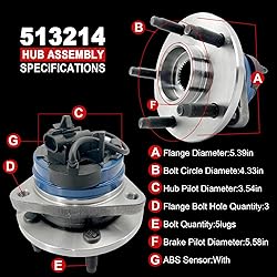 Pair 513214 Front Wheel Bearing Hub Assembly