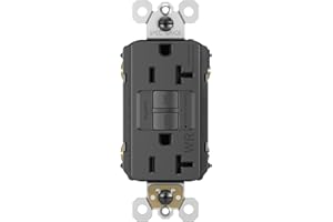 PASS & SEYMOUR Legrand radiant 2097TRBKCCD4 20 Amp GFCI Self Test Tamper Resistant Decorator Duplex Outlet, Black (1 Count)