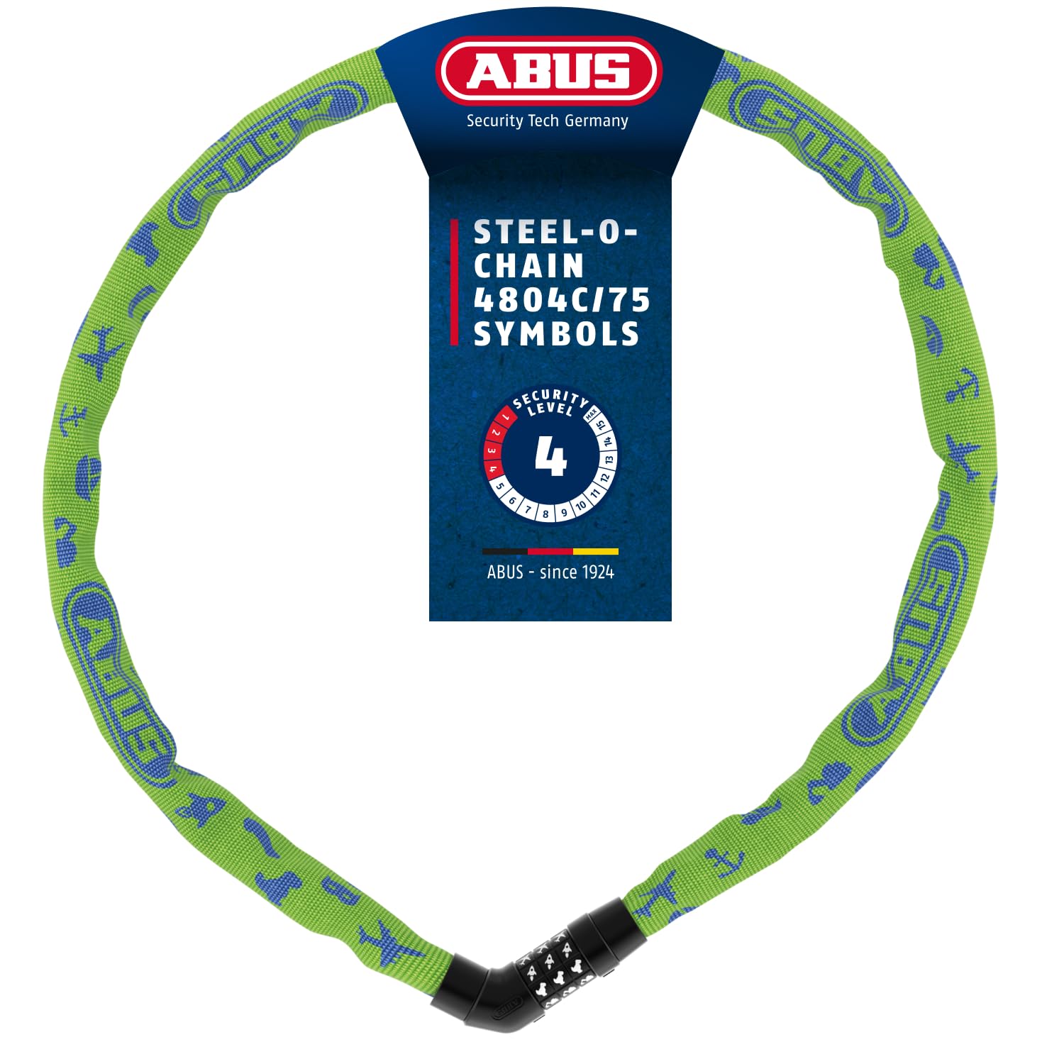 ABUS Steel-O-Chain 4804C SYMBOLS chain lock - Combination lock for children's bikes - security level 3