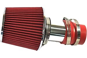OBUYTO 2.75 Inch Short Ram Air Intake Kit + Filter for Volkswagen Golf Jetta Beetle with 1.8L 1.9L 2.0L 2.8L 1999-2005; for Audi TT/TT Quattro 1.8L Turbo Engine 2000-2006 (Red)