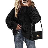 KIRUNDO Oversized Chunky Cable Knit Sweater Women 2026 Fall Fashion Cozy Long Sleeve Crewneck Pullover Winter Clothing