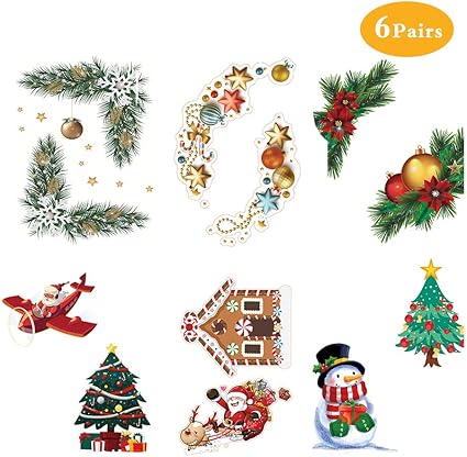 Download Amazon Com Ldyie Christmas Stickers Christmas Scrapbook Stickers Diagonal Stickers For Christmas Craft Supplies Perfect For Christmas Party Decoration Window Wardrobe 6 Pairs Toys Games PSD Mockup Templates