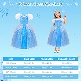 MELAND Blue Light Up Princess Dress with Wig Girls 3-10 Costumes view 6