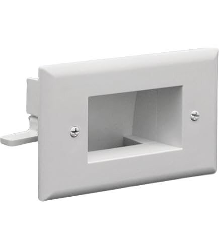 DataComm Electronics 45-0051-WH Scatola Incasso A Muro Per Cavi HDMI/AV Con Presa Elettrica Duplex E Box Espandibile - 2