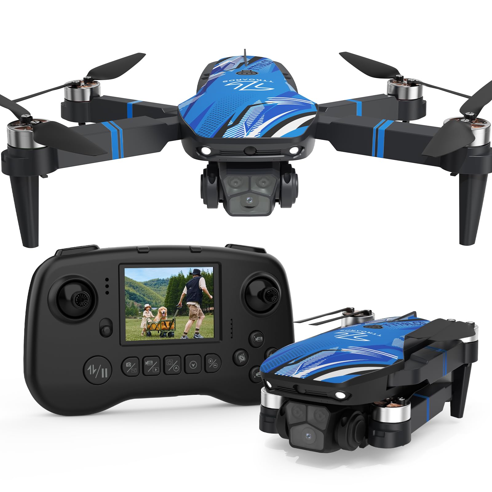 Photo 1 of TTROARDS Drone with 4k Camera for Adults, Mini Drone with LCD Screen 2.8 Inch, 32G SD Card, Brushless Motor 270° Obstacle Avoidance, Foldable Remote Control Quadcopter for Beginners
