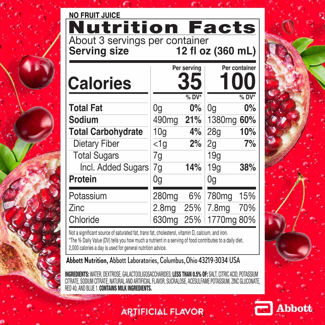 Pedialyte AdvancedCare Plus Electrolyte Hydration Drink, Has 33% More Electrolytes and Has PreActiv Prebiotics, Chilled Cherry Pomegranate, 1 Liter, Pack of 4