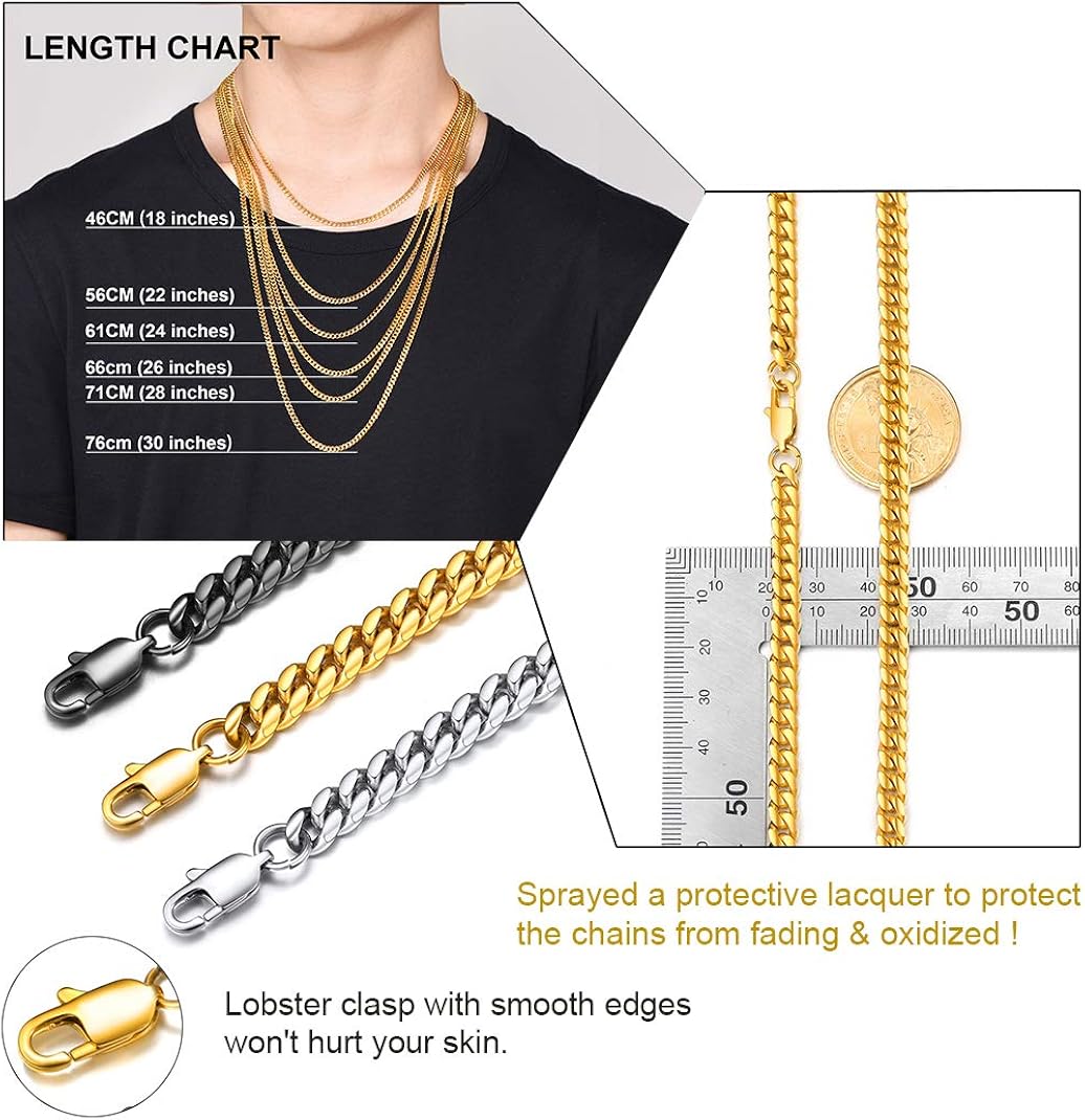 GoldChic Jewelry Miami Cuban Chain For Men & Women, Chunky Hip Hop Jewelry, 6mm - 18K Gold Plated, 61cm (24 inches) - Image 5