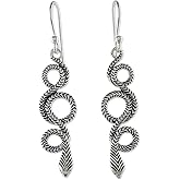 NOVICA .925 Sterling Silver Dangle Earrings 'Infinity Serpent'