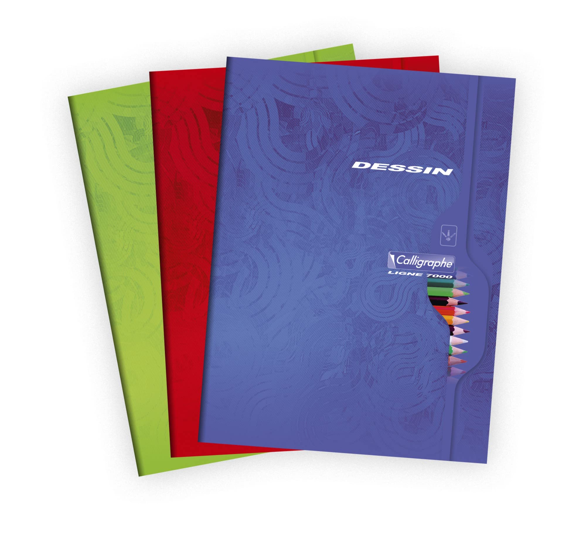 Calligraphe 7555C A Set of 5 Drawing Notebooks (a Clairefontaine Brand) - 24x32 cm - 96 Plain White Pages - 120 g Drawing Paper - Offset Card Cover - Random Colours