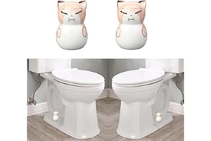 RENUIS 2 Pcs Ceramic Cat Toilet Floor Bolt Caps,Cute Animal Toilet Bowl Screw Covers,Toilet Bolt Figurine,Toilet Bowl Cap Covers,Decorative Bathroom Toilet Bolt Easy Installation (MM)