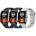 Vanjua Bands 3 PACK 20mm Quick Release Soft Silicone Sport Replacement Watch Strap for Amazfit GTS 4 & GTS 3 Series and Bip 3 Series Smart Watch Women & Men