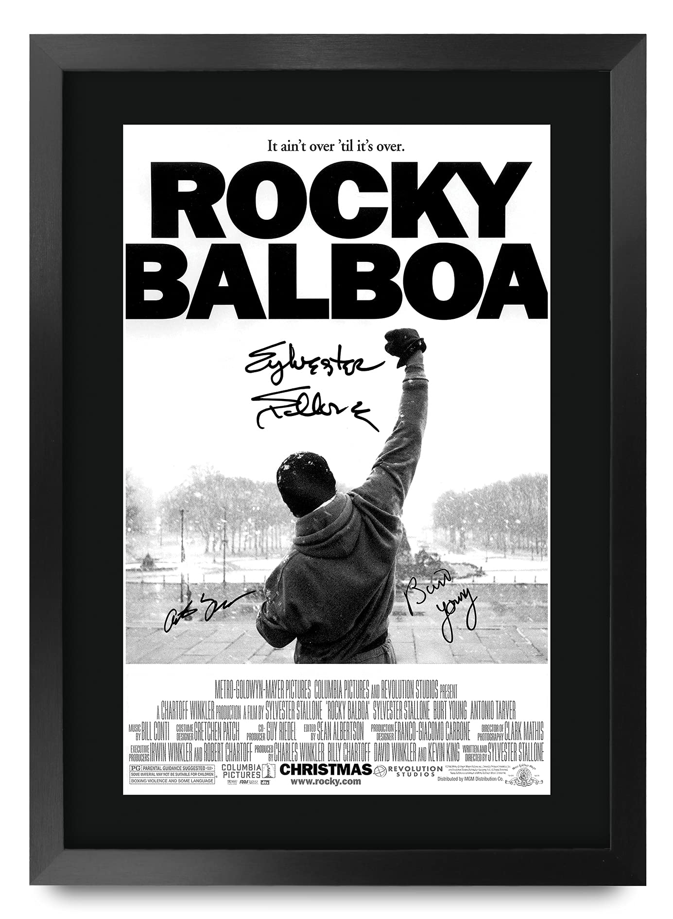 HWC Trading FR A3 Rocky 6 Balboa Sylvester Stallone Gifts Printed Poster Signed Autograph Picture for Movie Memorabilia Fans - A3 Framed