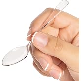 Mini Appetizer &amp; Dessert Spoons - Clear Plastic Tasting Spoons Pack of 50 | Reusable Clear Plastic Tasting Spoons for Ice Cream, Dips &amp; Sampling, BPA-Free Small Catering Supplies, 50CT 3.75"