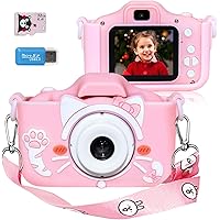 Langwolf Kids Camera for Girls, Digital Camera for Kids Toys Children Selfie Photo Video Camera with 32GB SD Card, Gifts…