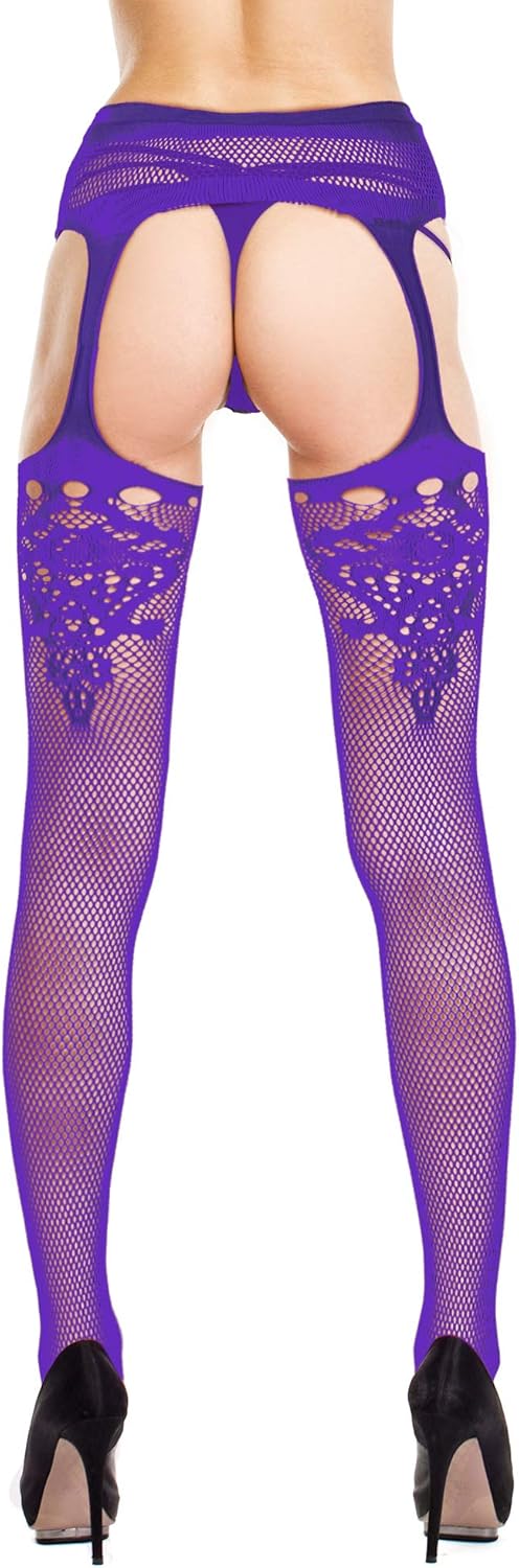 6 Pairs Women Fishnet Thigh-High Stockings Tights Suspender Pantyhose Stockings for Valentine's Day at  Women’s Clothing store