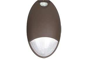 LED FLYING DIRECT LED Emergency Wall Pack with Battery Backup and Photocell, Commercial Grade LED Outdoor Emergency Light, 12W 100-277VAC IP65 Wet Location, Dark Bronze Wall Light (1-Pack)
