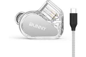 TANCHJIM Bunny Gaming Earphones with Single Dynamic Dual-Chamber Driver, Wired Earbuds IEM, 1DD 0.78 2pin Monitor with Bass B