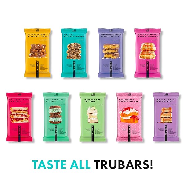 TRUBAR VEGAN PROTEIN BAR, OH OH COOKIE DOUGH, GLUTEN FREE, PLANT BASED, HIGH FIBER, DAIRY FREE, LOW FAT, NON GMO, NO SUGAR ALCOHOLS, 12G LEAN PROTEIN, 13G FIBER, HEALTHY SNACK BARS, 12 CT