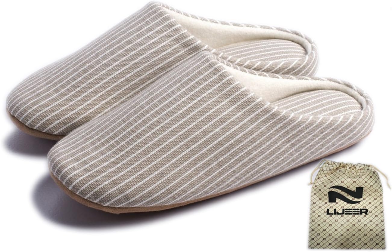 Indoor Slippers Soft Bottom Home Autumn Winter Memory Foam Wood Floor Couple Cotton Men Women Warm Non-Slip White Size US7.5-8.5=UK6.5-7.5=EUR40-42