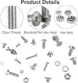 FandWay 900Pcs M2 M2.5 M3 Countersunk Bolts Nuts Set 304 Stainless Steel DIN view 6