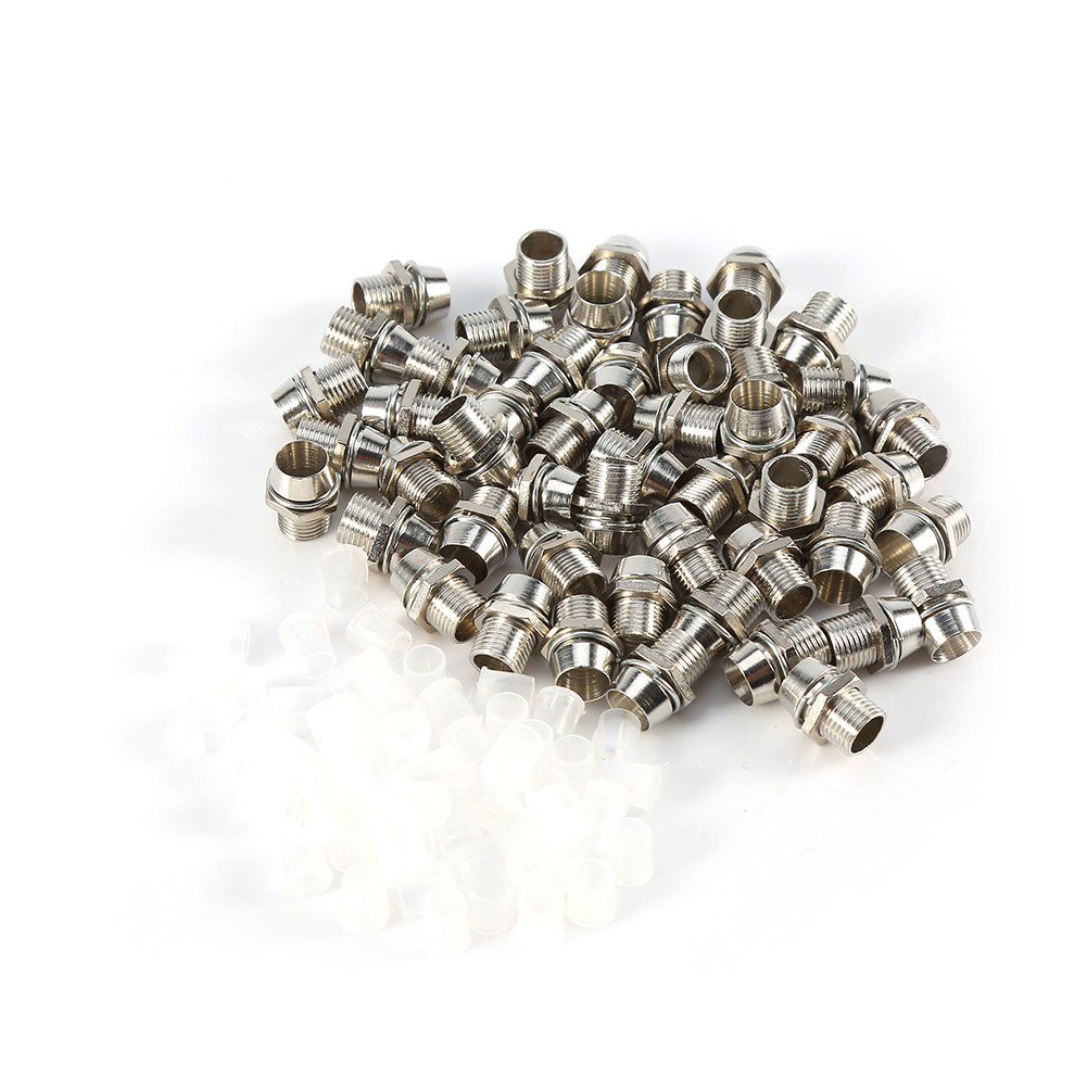 50 pcs Silver Color 5mm LED Holders Panel Display Accessory Thread Mount Size 8mm for Light-Emitting Diode Lighting