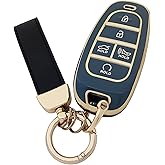 vurbemes TPU Protector Key Fob Cover Case fit for 2020 2021 2022 Hyundai Sonata Santa fe Tucson Keyless Entry Key Fob (Blue)