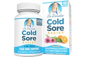 DOCTOR DANIELLE Best Cold Sore Supplement with Lysine and Lemon Balm - Dr. Danielle Cold Sore Assist - 120 Capsules