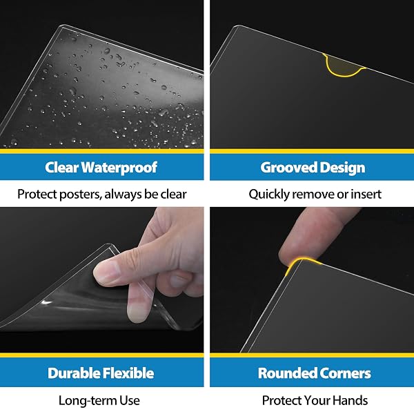 VAIIGO MAGNETIC SIGN HOLDER 11 X 17, 20 PACK RIGID MAGNETIC PAPER HOLDER POSTER DISPLAY FRAME, CLEAR PLASTIC DOCUMENT PROTECTORS WITH MAGNET & ADHESIVE, ADHESIVE FRAME FOR WALL DOOR FRIDGE WINDOW