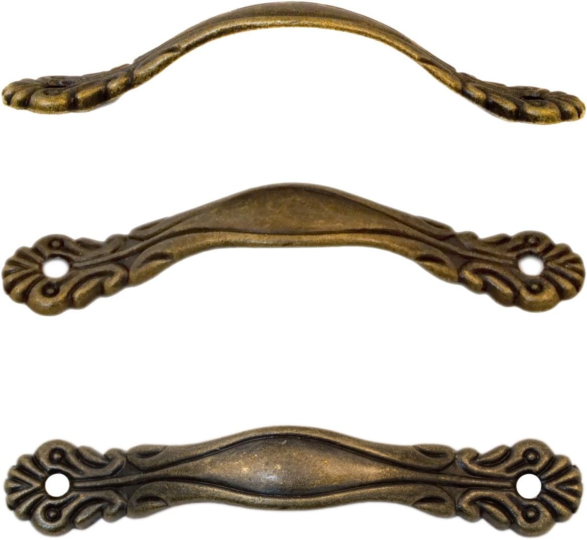 Fuxxer - 2x Antique Bronze Design Drawer Handles Buffets Dresser Drawer Handles Vintage Rustic Retro Style 80x14mm - Image 3
