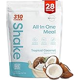 310 Nutrition All-In-One Meal Replacement Shake Powder - Plant-Based Protein Smoothie Blend w/High Fiber, Probiotics & Adaptogens - Low Carb, Vegan, Keto & Paleo Friendly - Tropical Coconut - 28 Srv